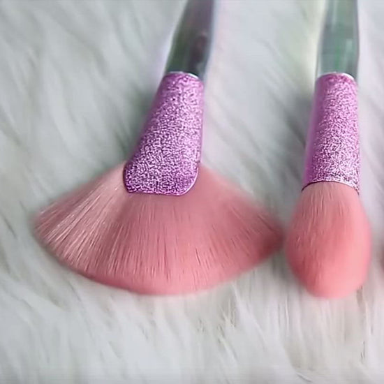 pink bristle clear holo iridescent makeup brushes video