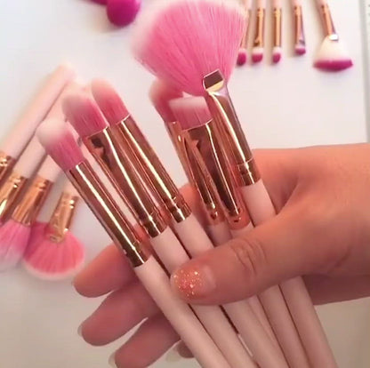 Pretty Pink Pastel Makeup Brush Set