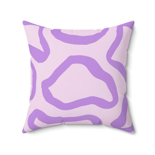 Abstract Lavender Shapes Square Pillow - Pink Sweetheart