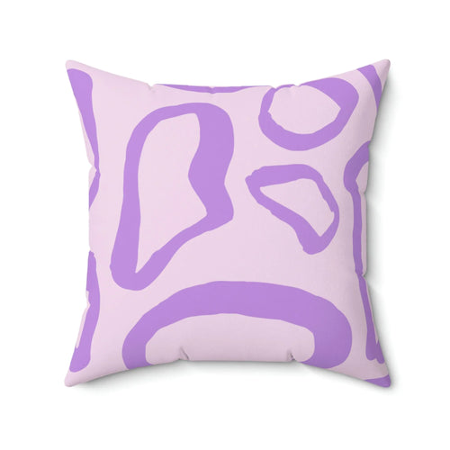 Abstract Lavender Shapes Square Pillow - Pink Sweetheart