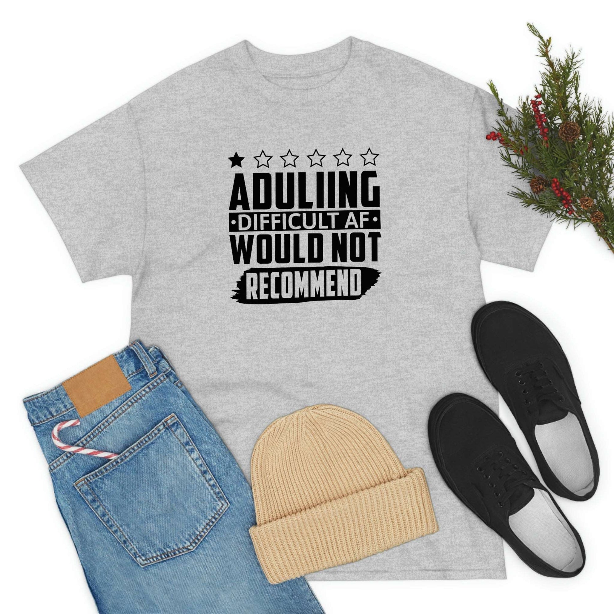 Adulting is Hard Do Not Recommend Cotton Tee T-Shirt Pink Sweetheart