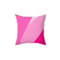 All Shades of Pink Ribbon Square Pillow - Pink Sweetheart