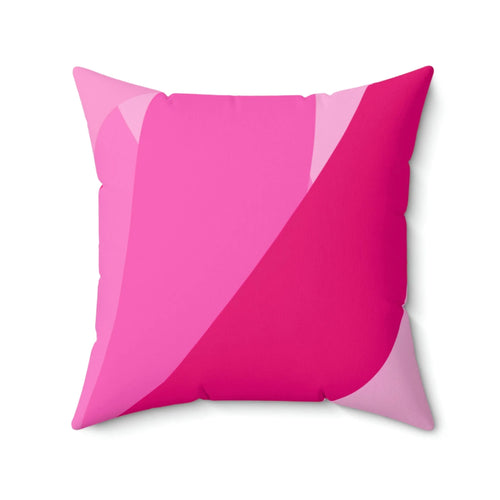 All Shades of Pink Ribbon Square Pillow - Pink Sweetheart