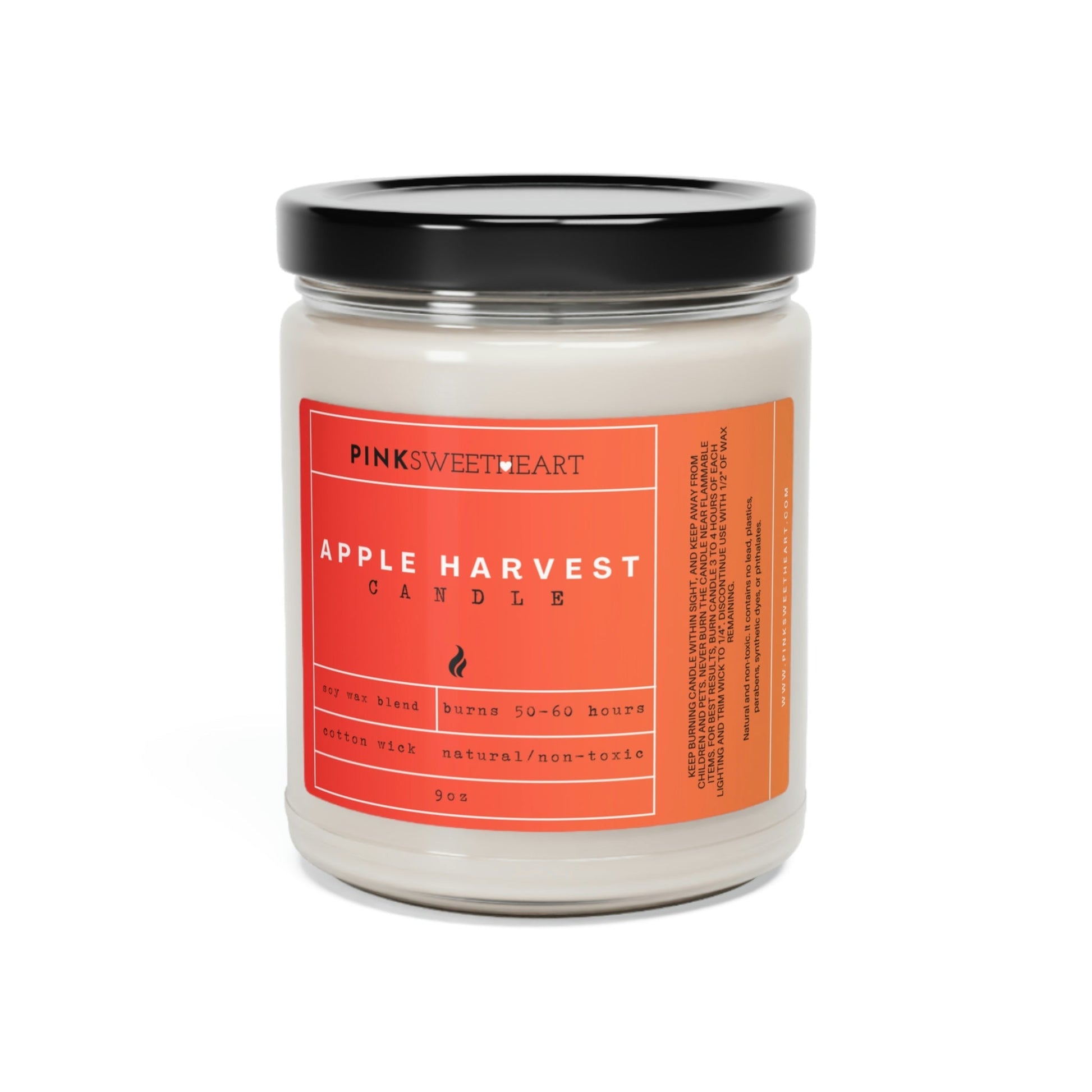 Apple Harvest Scented Soy Candle 9oz Home Decor Pink Sweetheart
