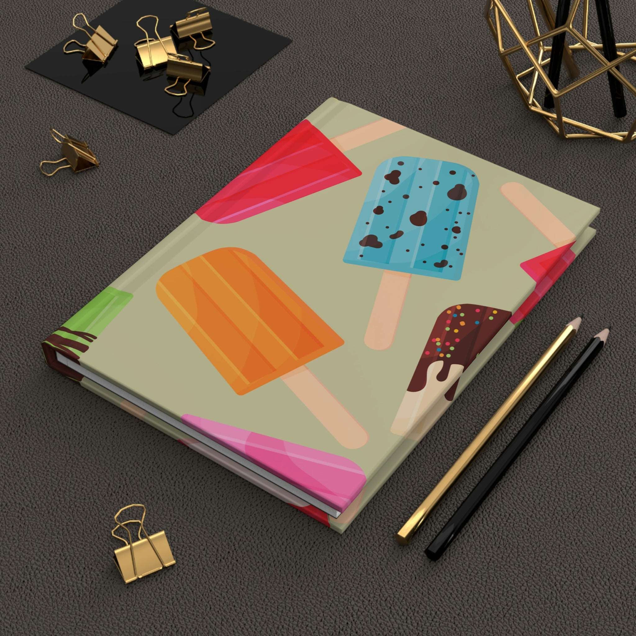 Assorted Popsicles Hardcover Matte Journal Paper products Pink Sweetheart