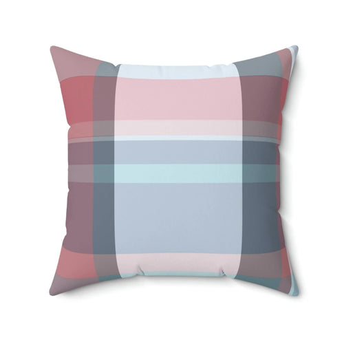 Autumn Plaid Square Pillow - Pink Sweetheart
