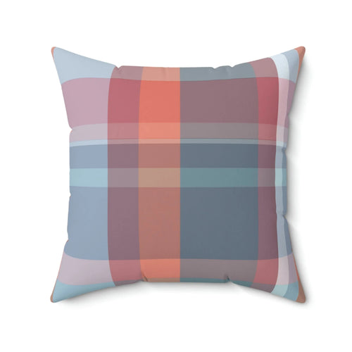 Autumn Plaid Square Pillow - Pink Sweetheart