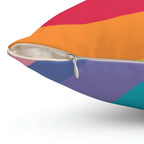 Beautiful Rainbow Curves Square Pillow Home Decor Pink Sweetheart