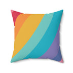 Beautiful Rainbow Curves Square Pillow Home Decor Pink Sweetheart