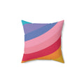 Beautiful Rainbow Curves Square Pillow - Pink Sweetheart