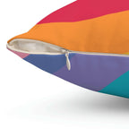 Beautiful Rainbow Curves Square Pillow Home Decor Pink Sweetheart