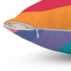 Beautiful Rainbow Curves Square Pillow Home Decor Pink Sweetheart