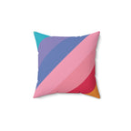 Beautiful Rainbow Lines Square Pillow Home Decor Pink Sweetheart