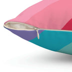 Beautiful Rainbow Lines Square Pillow Home Decor Pink Sweetheart