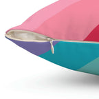 Beautiful Rainbow Lines Square Pillow Home Decor Pink Sweetheart