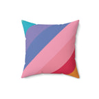Beautiful Rainbow Lines Square Pillow Home Decor Pink Sweetheart