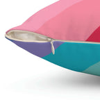 Beautiful Rainbow Lines Square Pillow Home Decor Pink Sweetheart