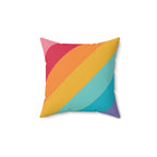 Beautiful Rainbow Lines Square Pillow Home Decor Pink Sweetheart