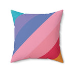 Beautiful Rainbow Lines Square Pillow Home Decor Pink Sweetheart