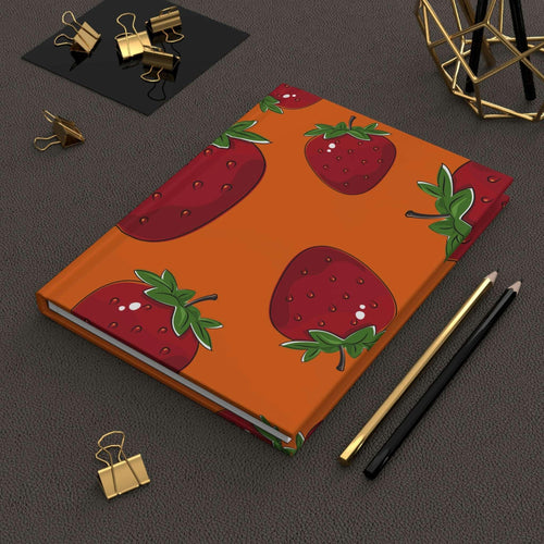 Big Juicy Strawberry Hardcover Matte Journal - Pink Sweetheart
