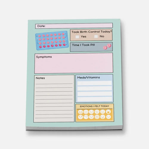 Birth Control Tracker Mini Stationery Notepad - Pink Sweetheart