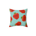 Bite My Strawberry Square Pillow - Pink Sweetheart
