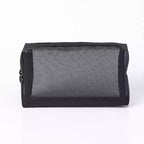 Black Mesh Cosmetic Makeup Toiletries Bag Pink Sweetheart