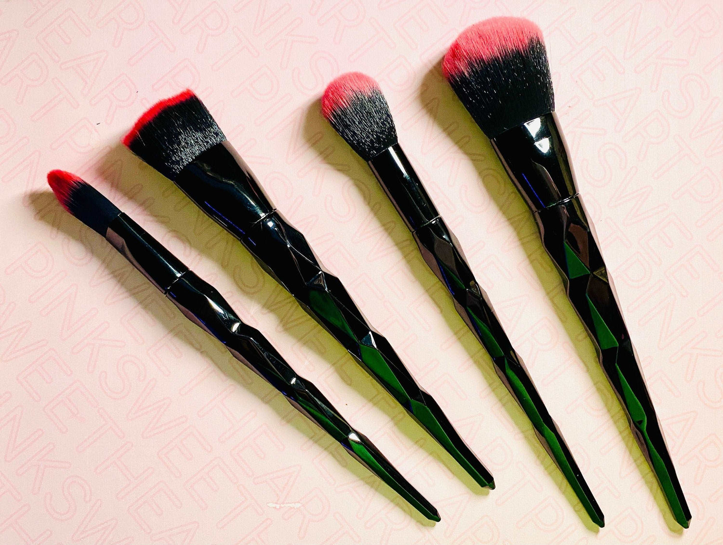 Black Obsidian Ombre Makeup Brush Set Makeup Brushes Pink Sweetheart