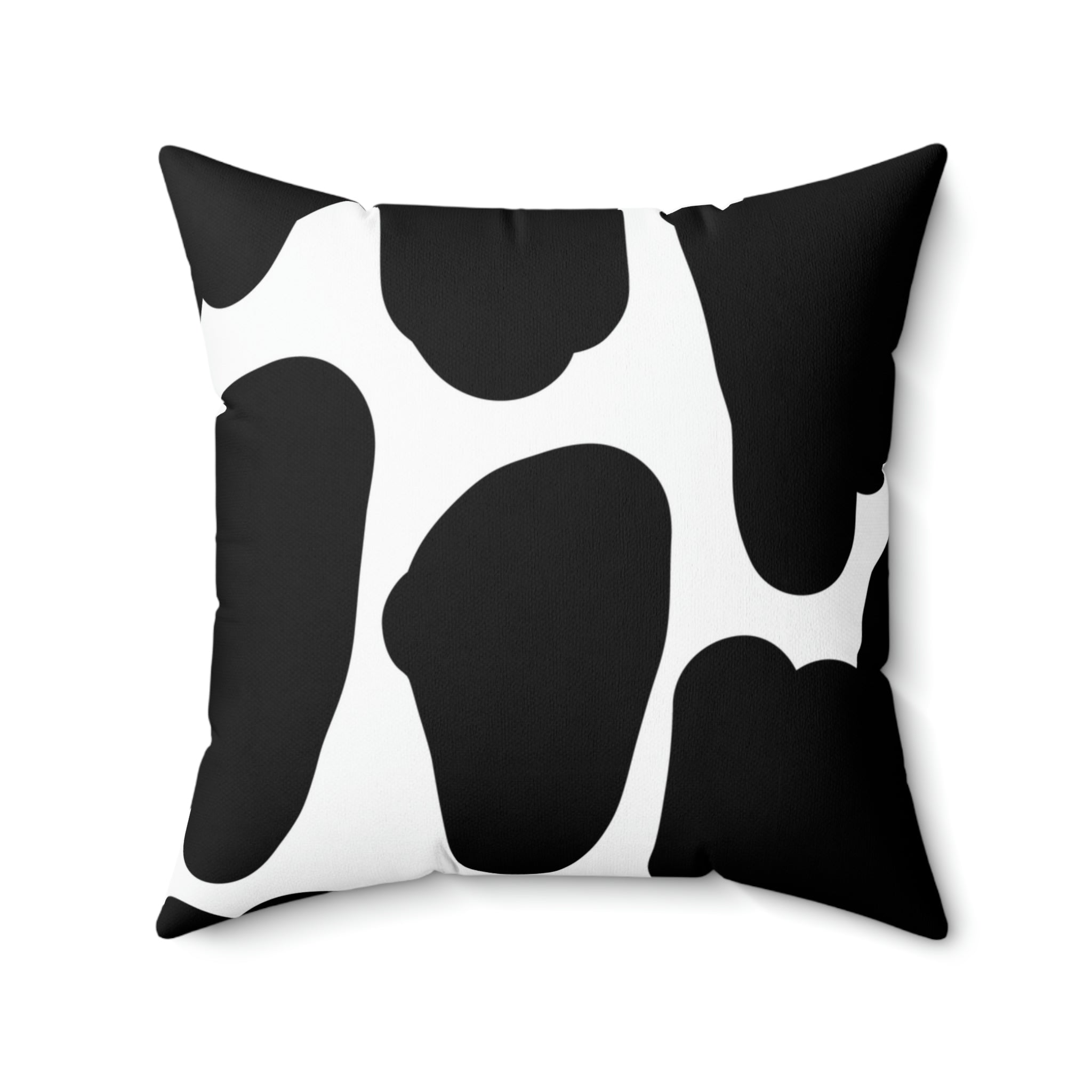 Black & White Blobs Square Pillow Home Decor Pink Sweetheart