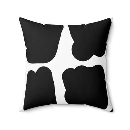 Black & White Blobs Square Pillow Home Decor Pink Sweetheart