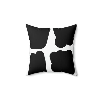 Black & White Blobs Square Pillow Home Decor Pink Sweetheart