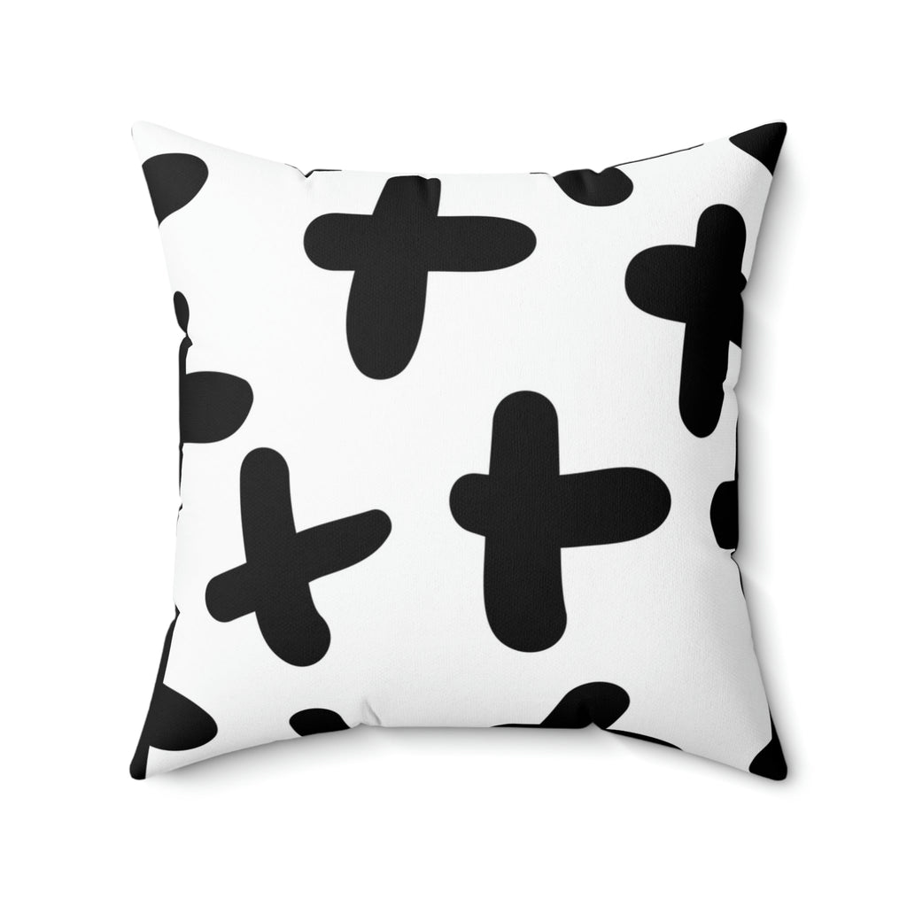 Black & White Crosses Square Pillow Home Decor Pink Sweetheart