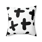 Black & White Crosses Square Pillow Home Decor Pink Sweetheart