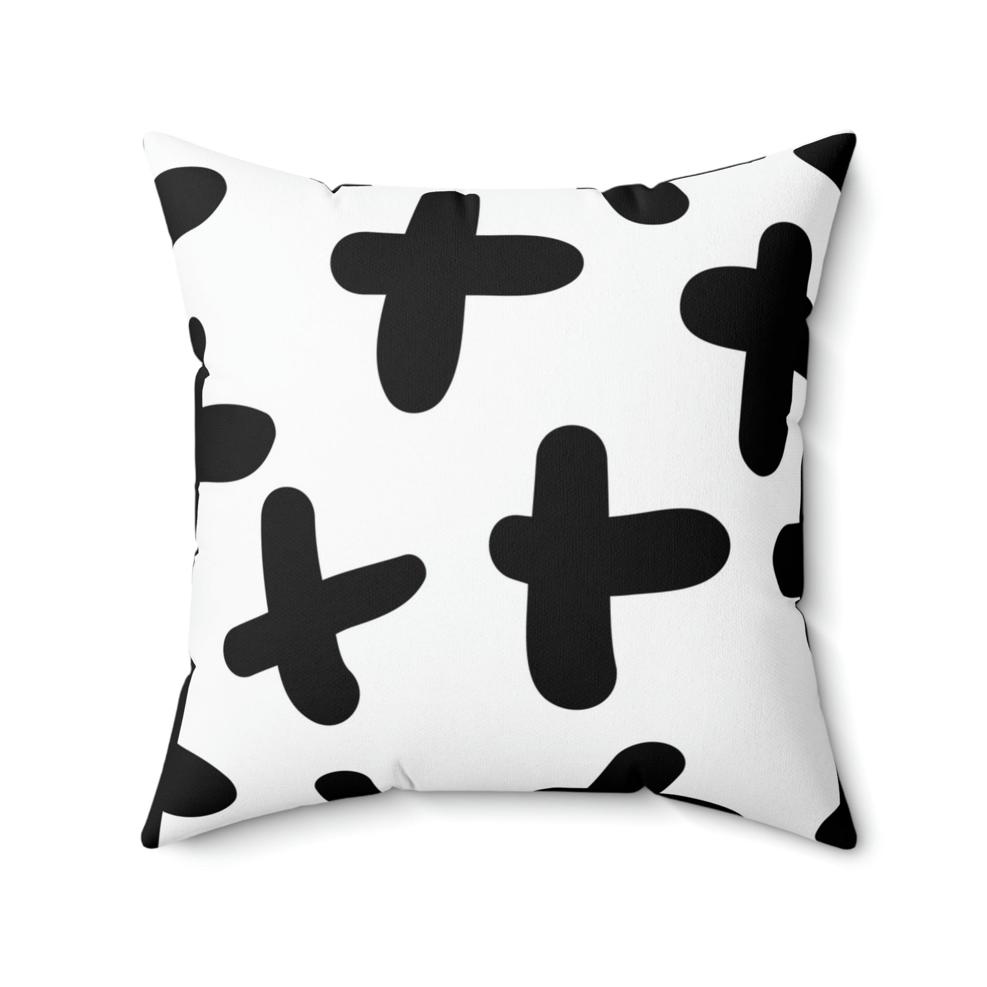Black & White Crosses Square Pillow Home Decor Pink Sweetheart