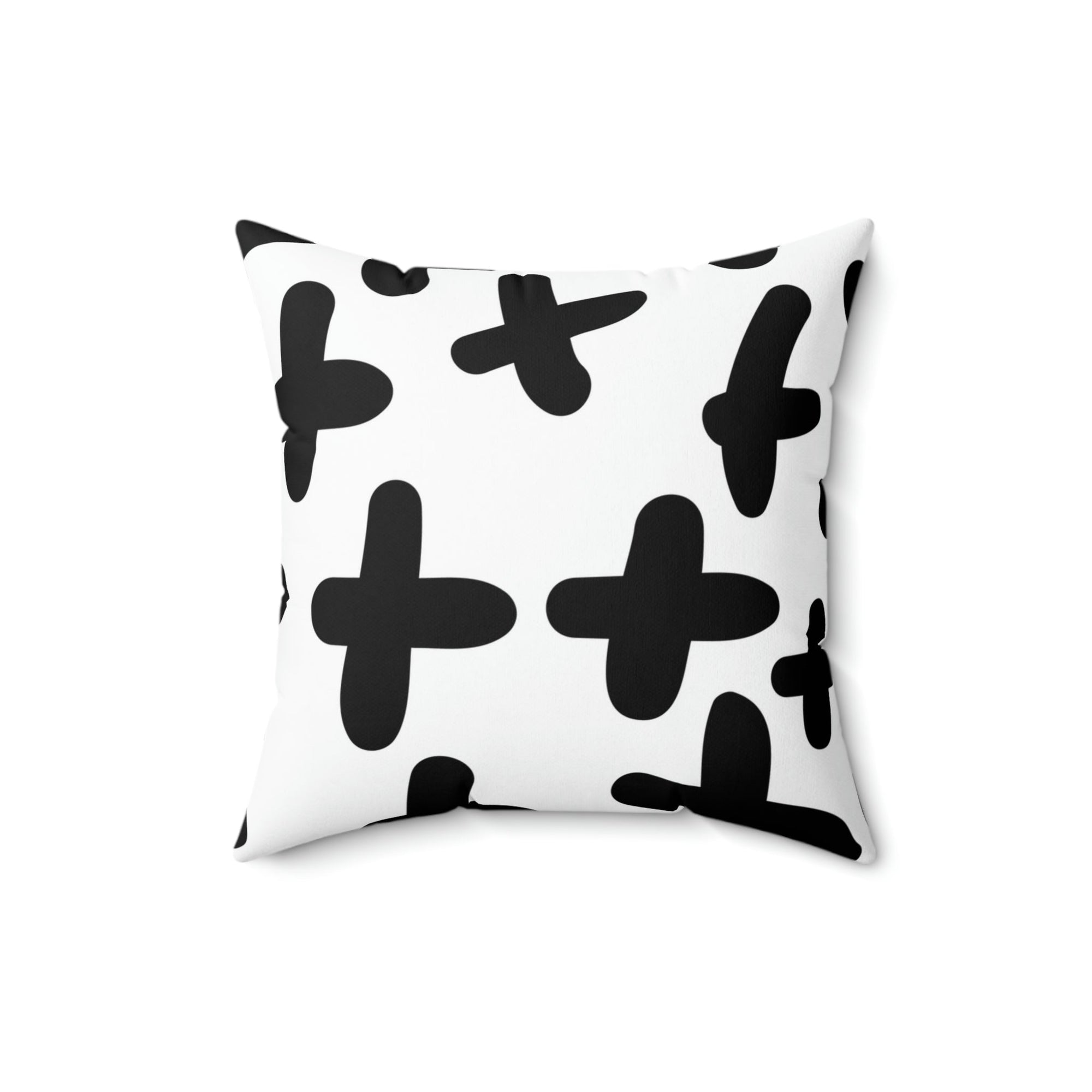 Black & White Crosses Square Pillow Home Decor Pink Sweetheart