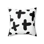 Black & White Crosses Square Pillow Home Decor Pink Sweetheart