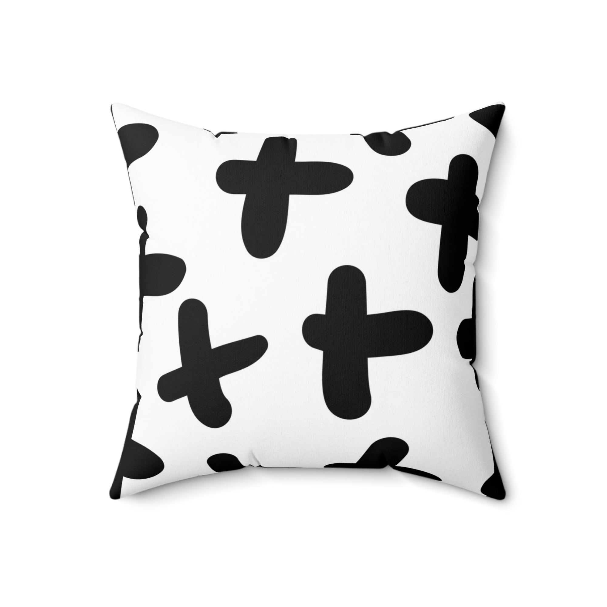 Black & White Crosses Square Pillow Home Decor Pink Sweetheart