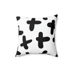 Black & White Crosses Square Pillow Home Decor Pink Sweetheart