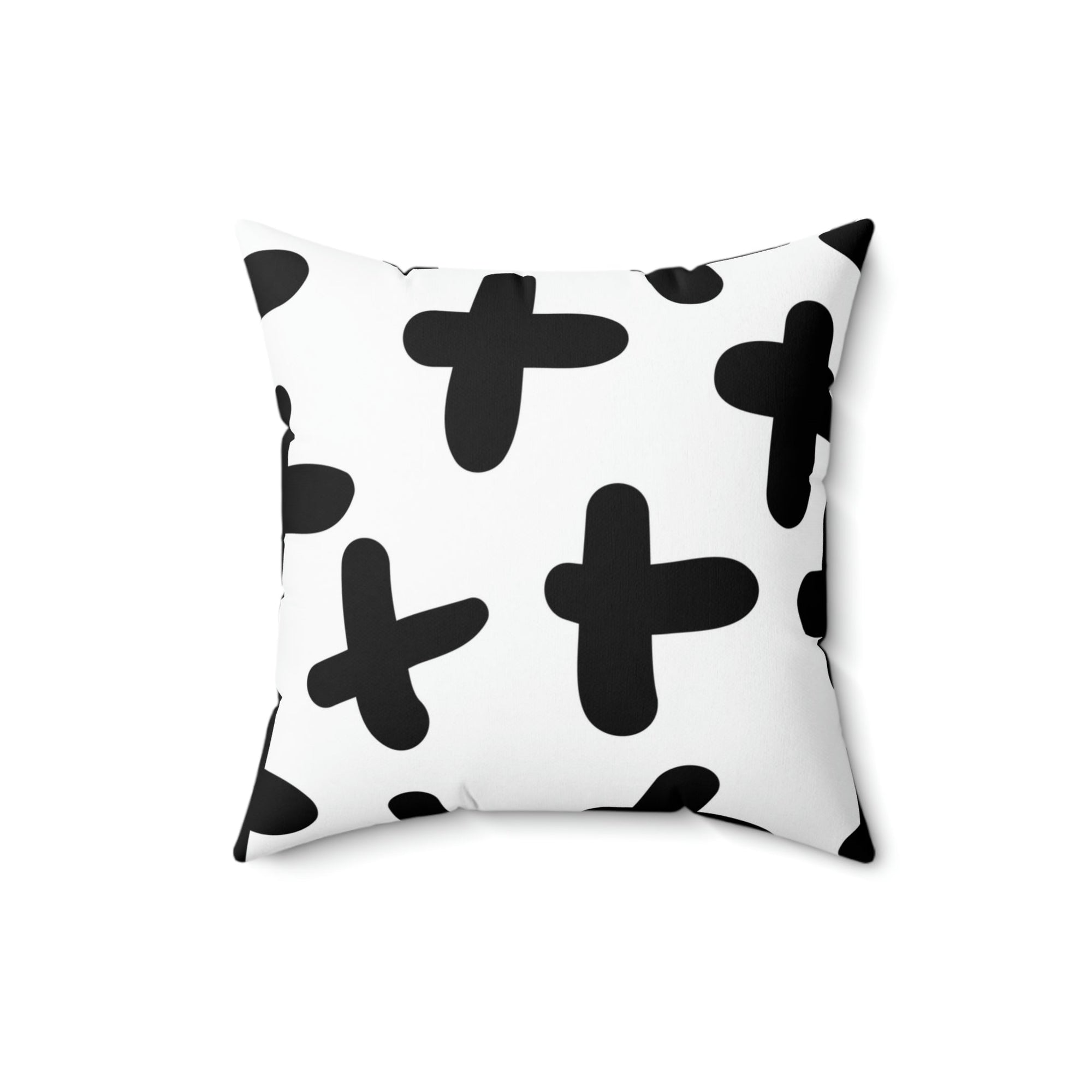 Black & White Crosses Square Pillow Home Decor Pink Sweetheart
