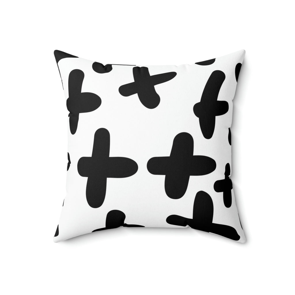 Black & White Crosses Square Pillow Home Decor Pink Sweetheart