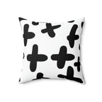 Black & White Crosses Square Pillow Home Decor Pink Sweetheart