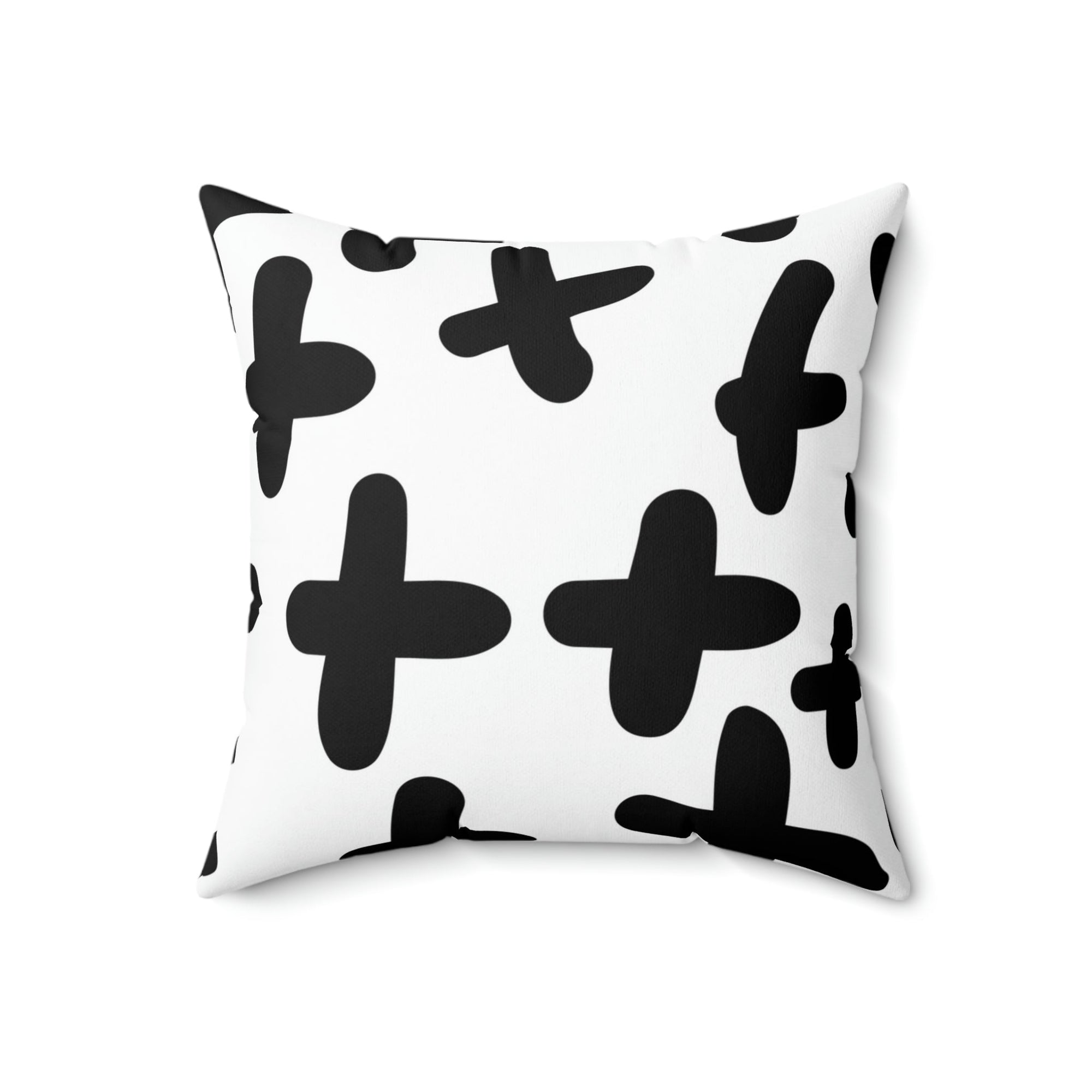 Black & White Crosses Square Pillow Home Decor Pink Sweetheart
