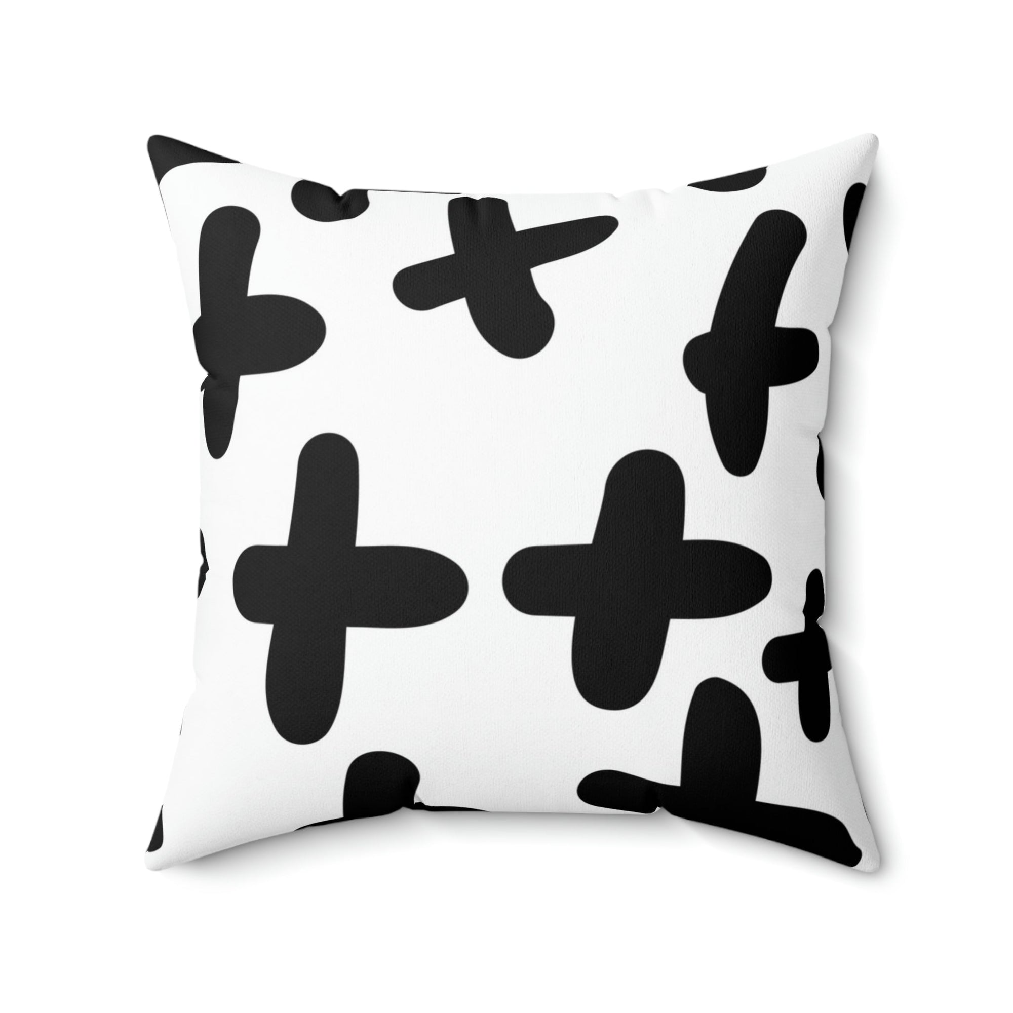 Black & White Crosses Square Pillow Home Decor Pink Sweetheart