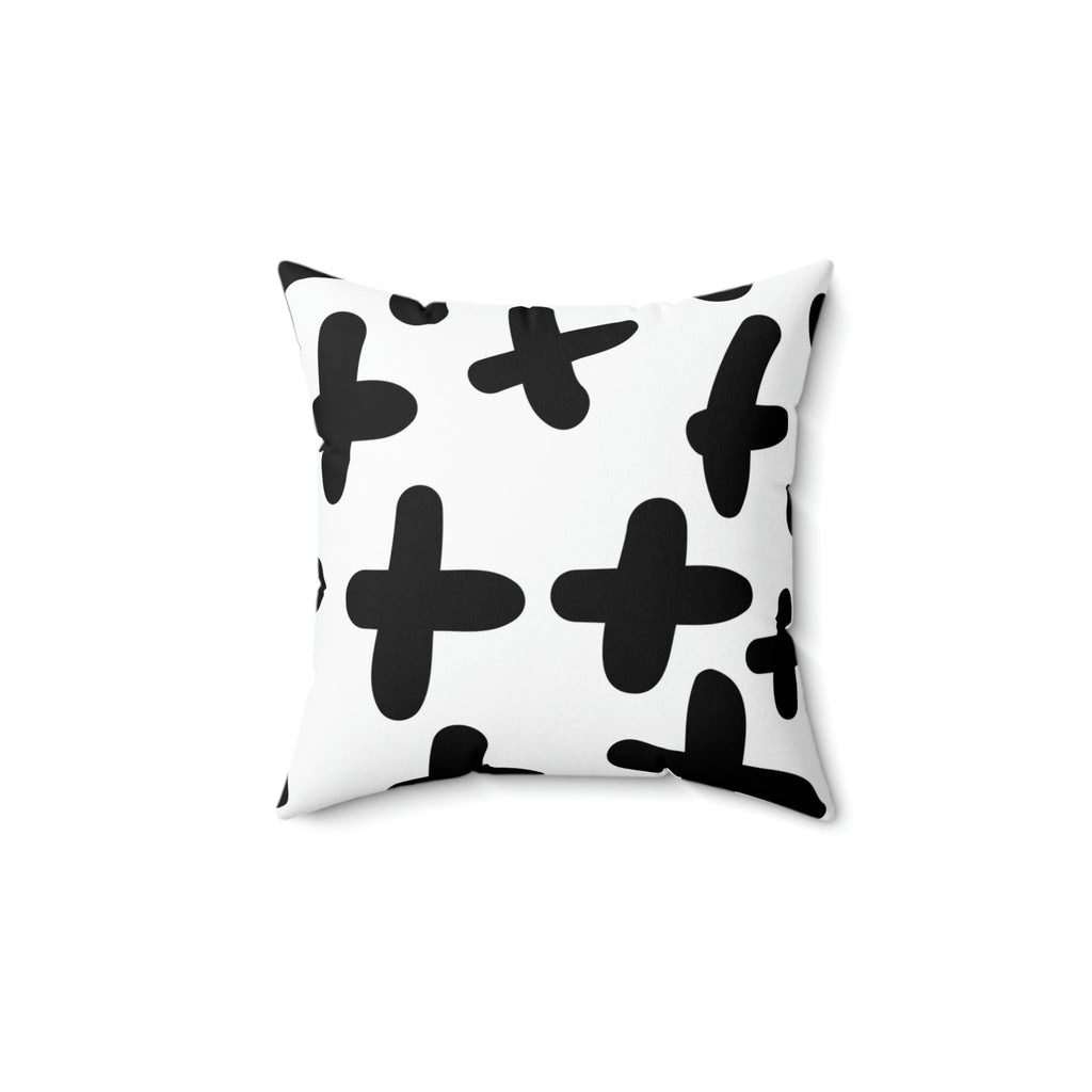 Black & White Crosses Square Pillow Home Decor Pink Sweetheart