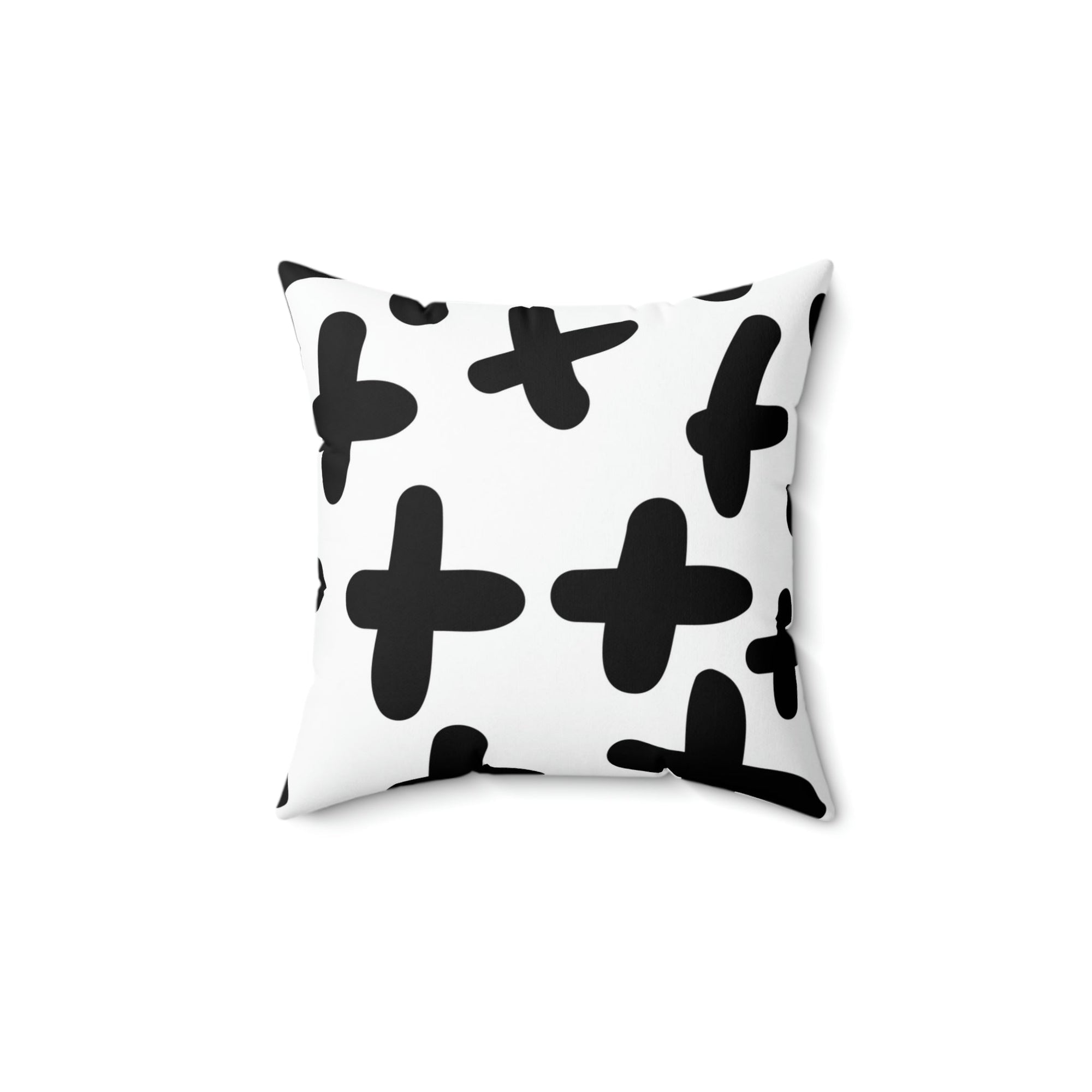 Black & White Crosses Square Pillow Home Decor Pink Sweetheart