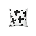 Black & White Crosses Square Pillow - Pink Sweetheart