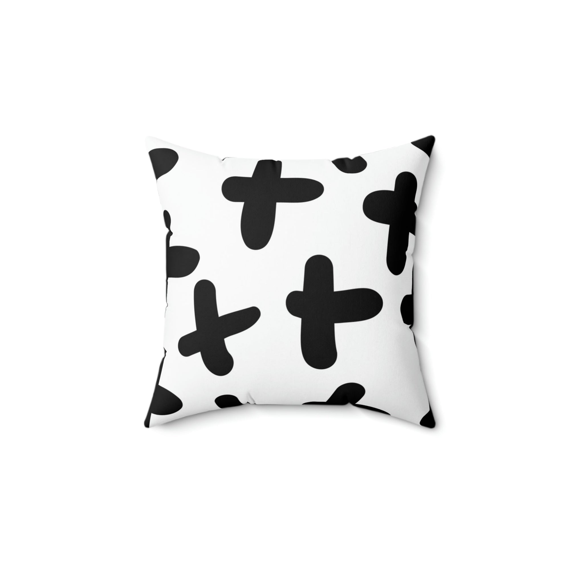 Black & White Crosses Square Pillow Home Decor Pink Sweetheart