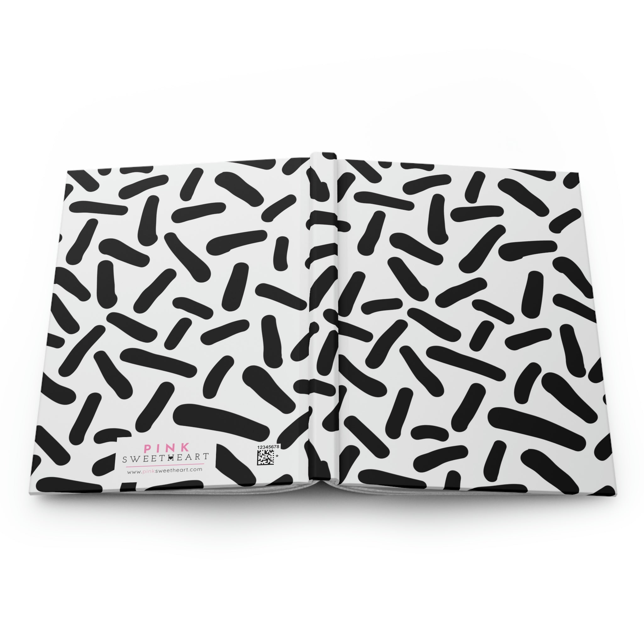 Black & White Dash Hardcover Matte Journal Paper products Pink Sweetheart