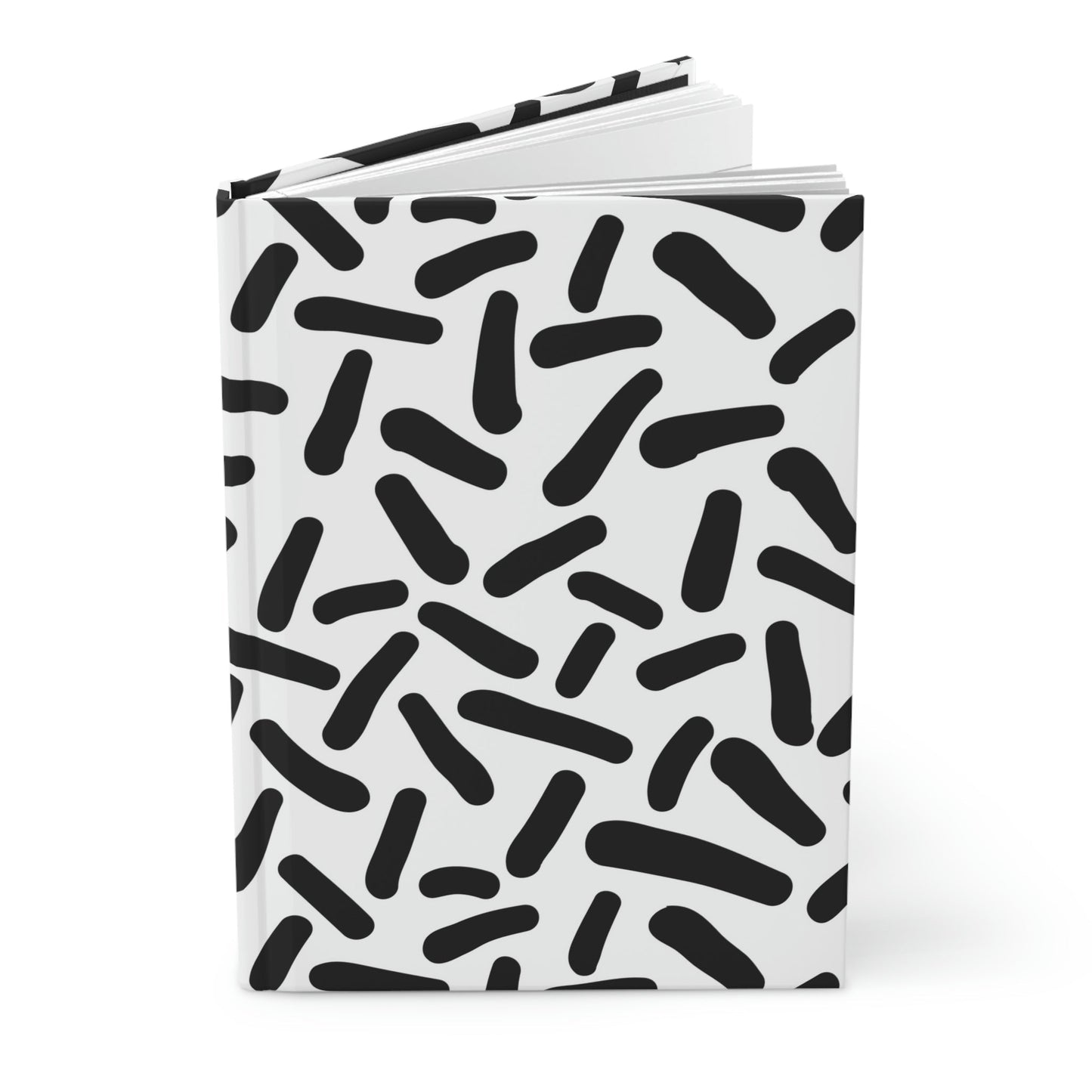 Black & White Dash Hardcover Matte Journal Paper products Pink Sweetheart