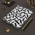 Black & White Dash Hardcover Matte Journal - Pink Sweetheart